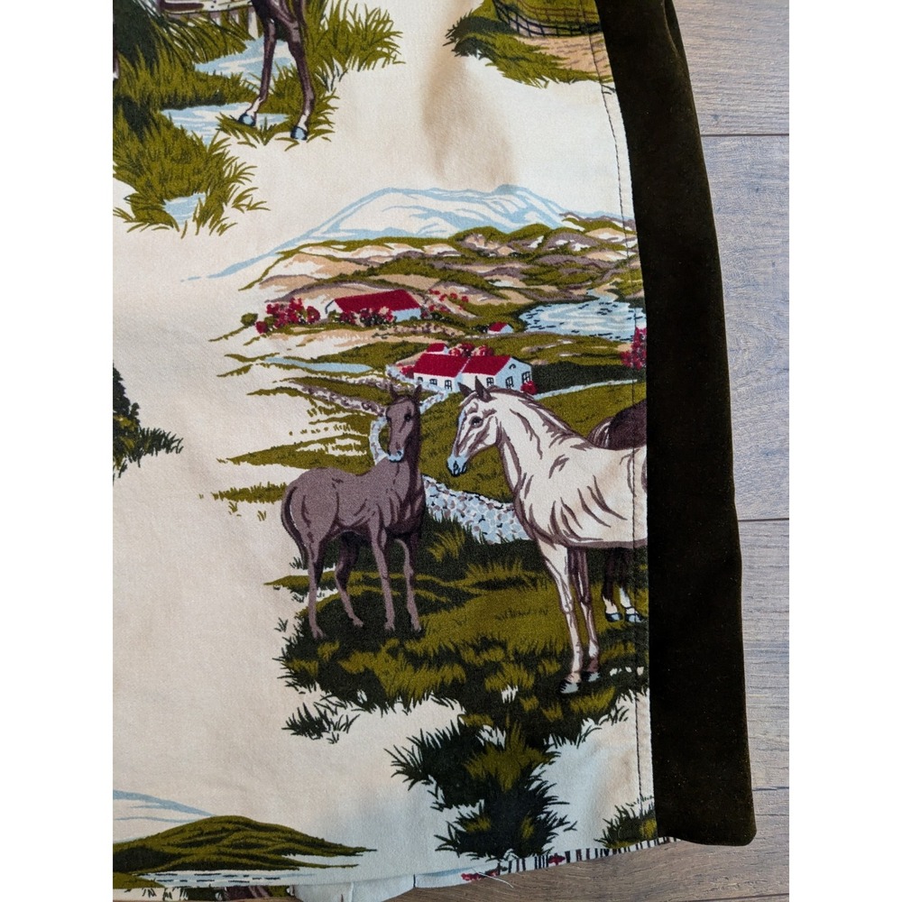Cartonnier Skirt, Equestrian Print Pencil Skirt, Cottagecore, Size 2, Women - Picture 4 of 12